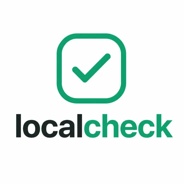 Logotipo de Localcheck con una marca de verificación verde