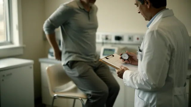 Un médico examina a un paciente en una consulta clínica
