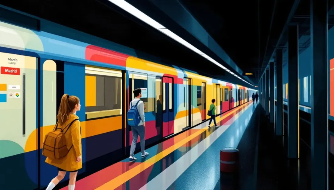 Ilustración conceptual del sistema de transporte público de Madrid