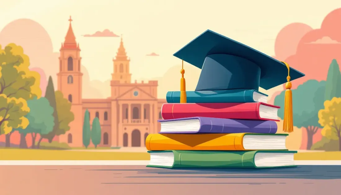 Ilustración conceptual sobre éxito académico y acceso universitario