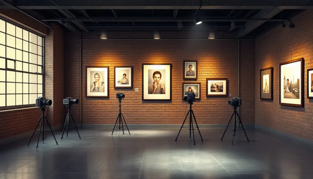 Ilustración conceptual de exposición fotográfica sobre la cultura de los años 90