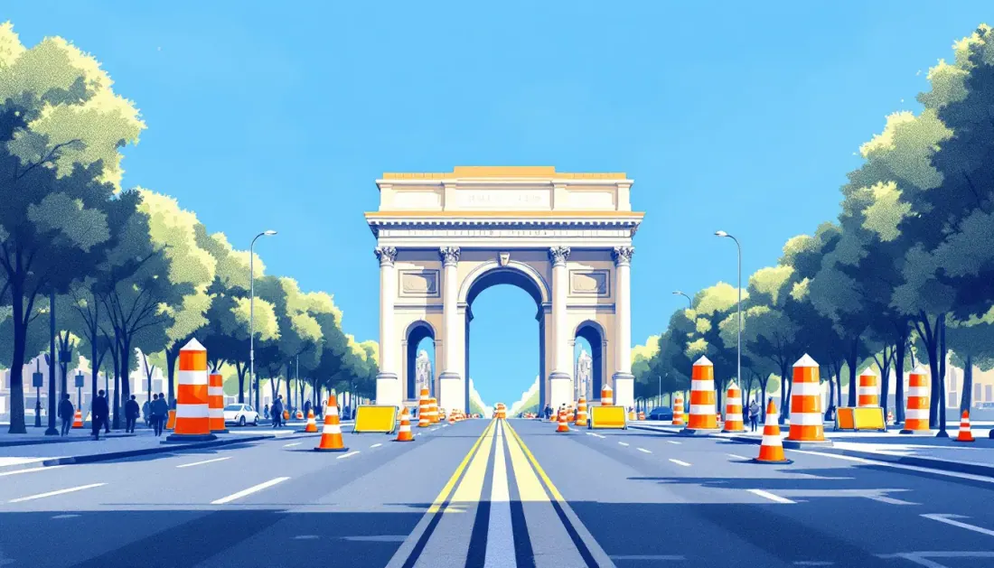Ilustración conceptual de la remodelación del bulevar de la Puerta de Alcalá en Madrid