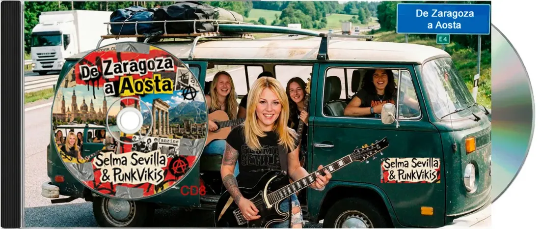 Portada del disco "De Zaragoza a Aosta" de Selma Sevilla & PunkVikis
