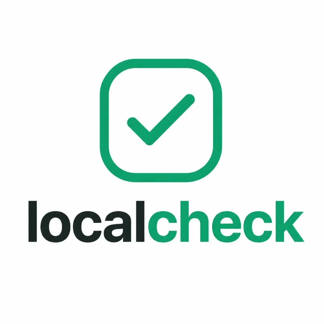 Logotipo de Localcheck con una marca de verificación verde