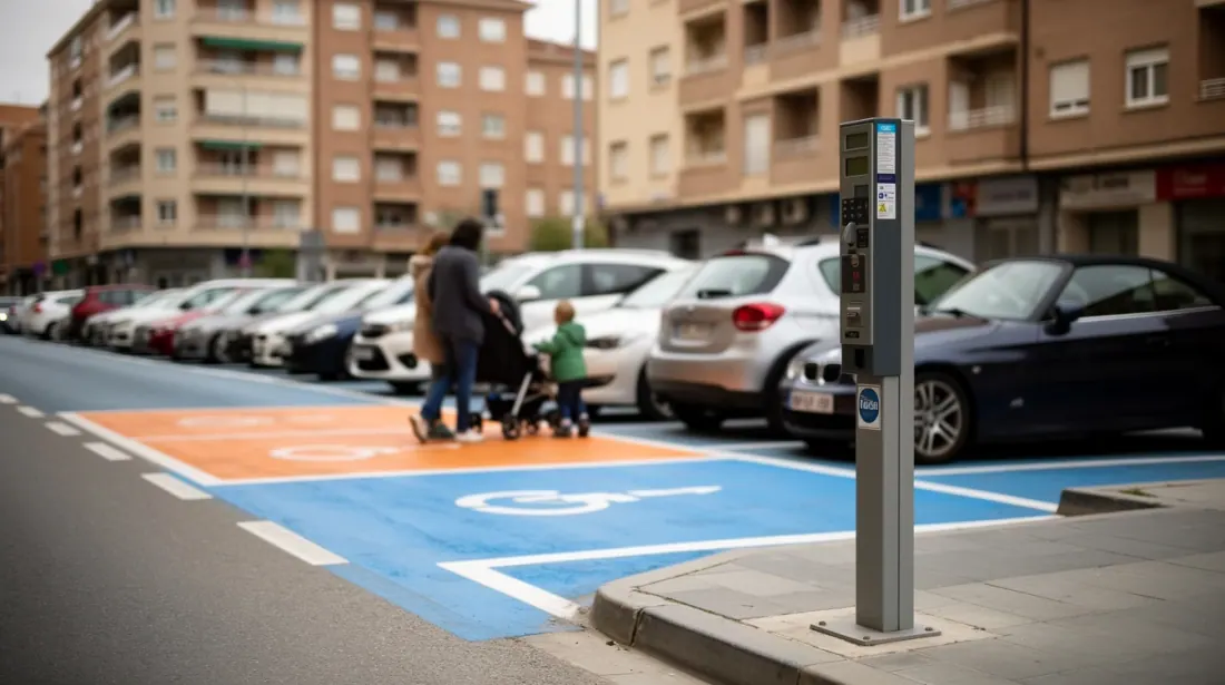 Una persona carga un coche eléctrico en una plaza de aparcamiento reservada